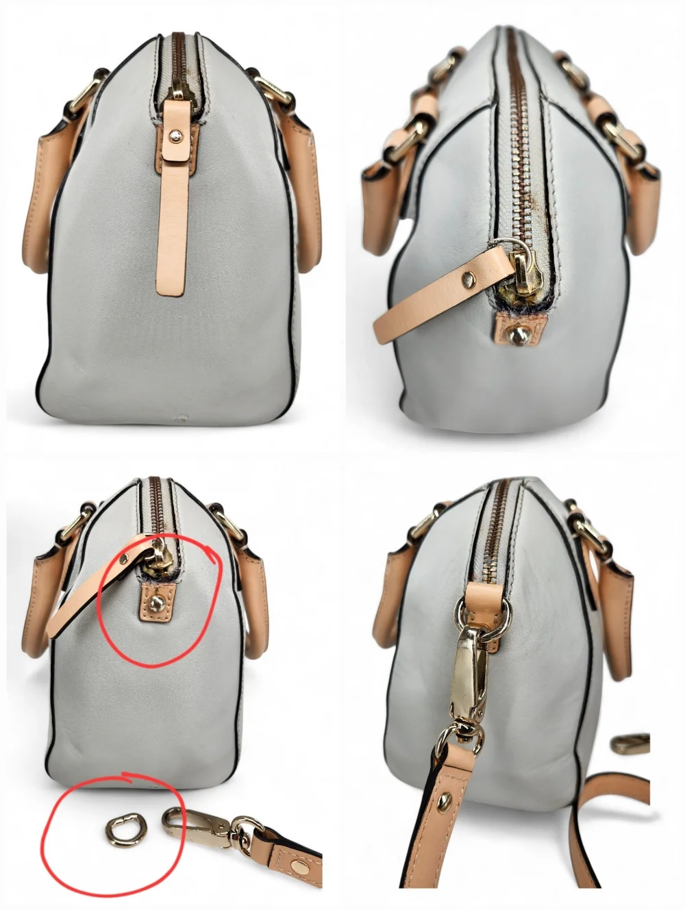 Kate Spade Parnell Street Mini Pippa Magnolia Light Smoke Grey & Tan Satchel